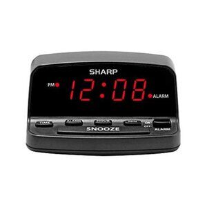 Digital Alarm Clock Red LED Display Loud Alarm Snooze Battery Backup Black